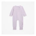 Country Road Gots Certified Organic Logo Zip Coveralls in Lilac NB