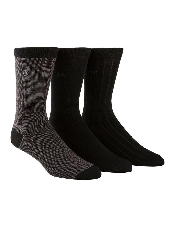 Calvin Klein Barclay Birdseye Dress Socks 3 Pack in Black Regular
