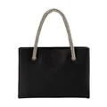 Olga Berg Allison Satin Top Handle Bag in Black