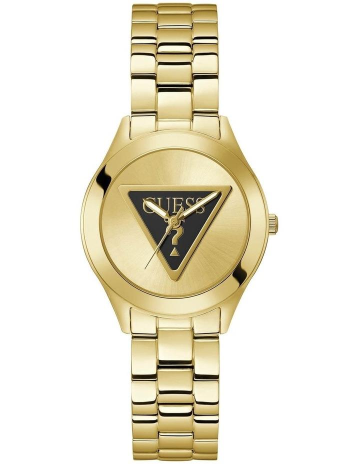 Guess Tri Plaque Stainless Steel Watch in Gold