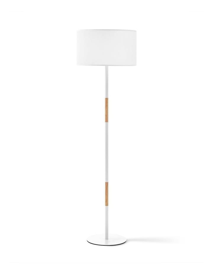 Sherwood Home Maddison Wood Accent Floor Lamp in White