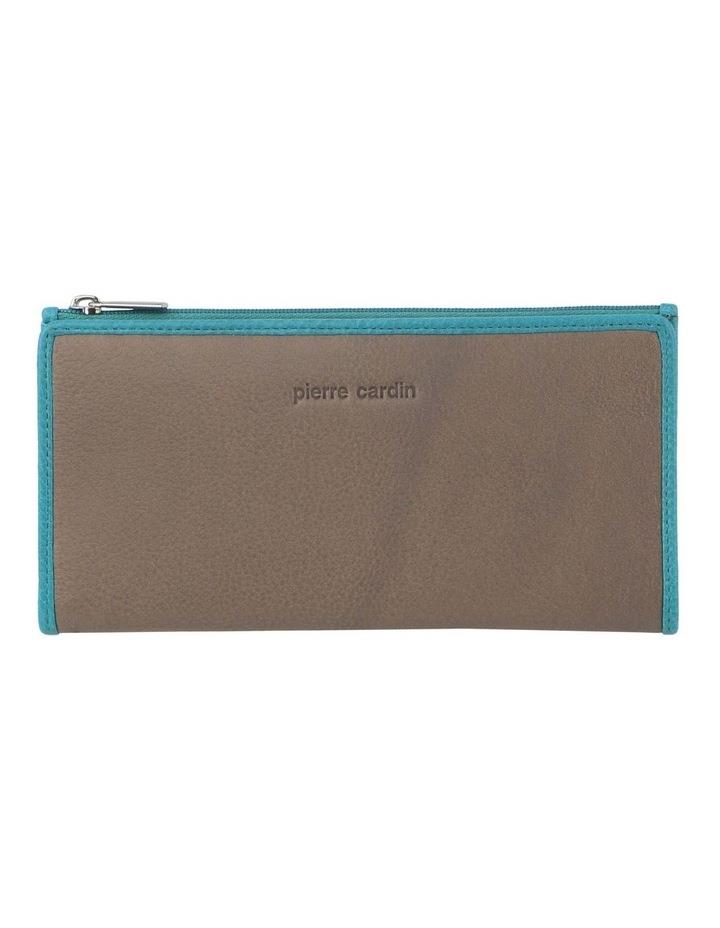 PIERRE CARDIN Leather BiFold Wallet in Taupe-Turquoise Taupe