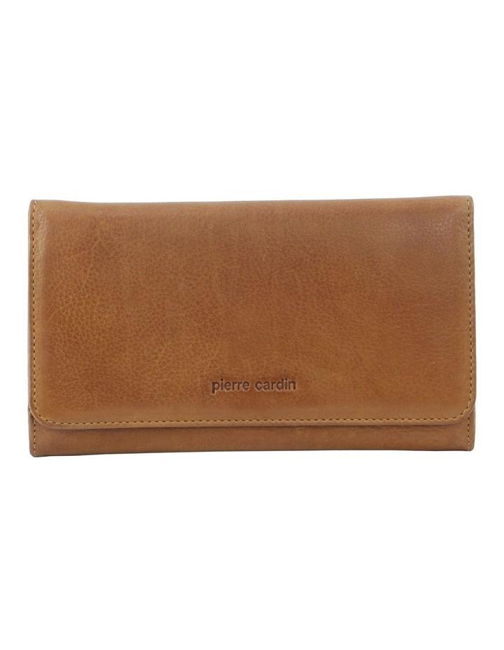 PIERRE CARDIN Italian Leather Multi-Compartment Wallet in Cognac Brown