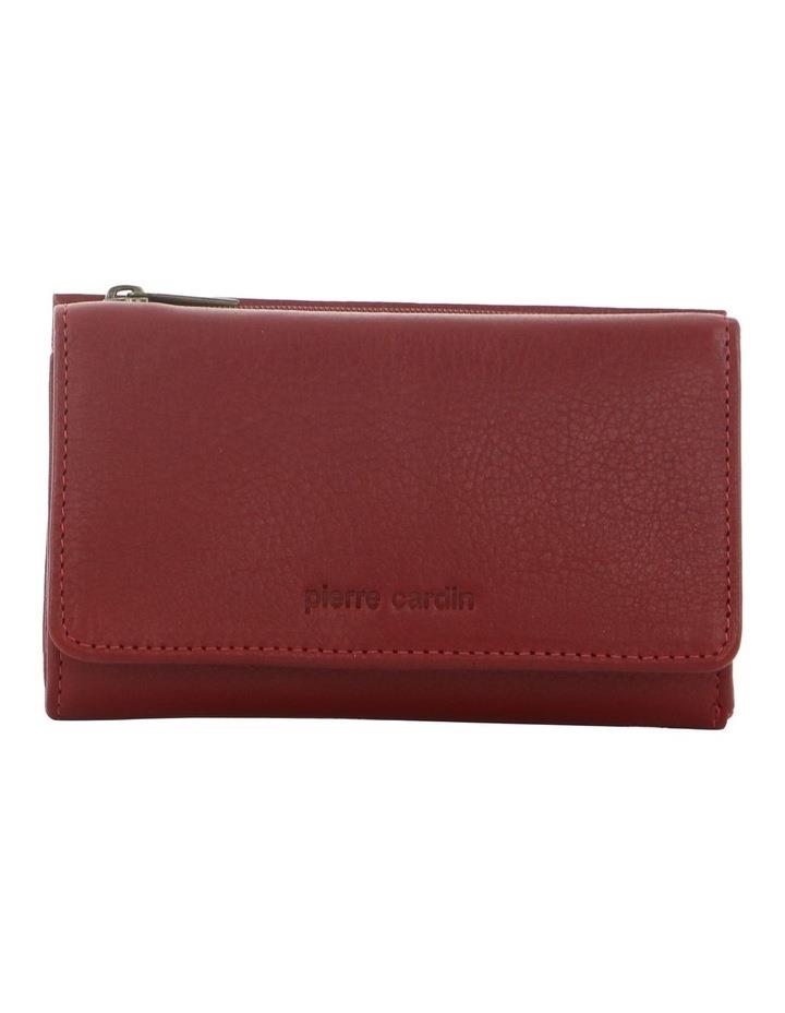 PIERRE CARDIN Leather Tri-Fold Wallet Small in Red