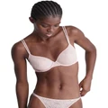 Calvin Klein Sheer Marquisette with Lace Lightly Lined Demi Bra in Pink 10 B