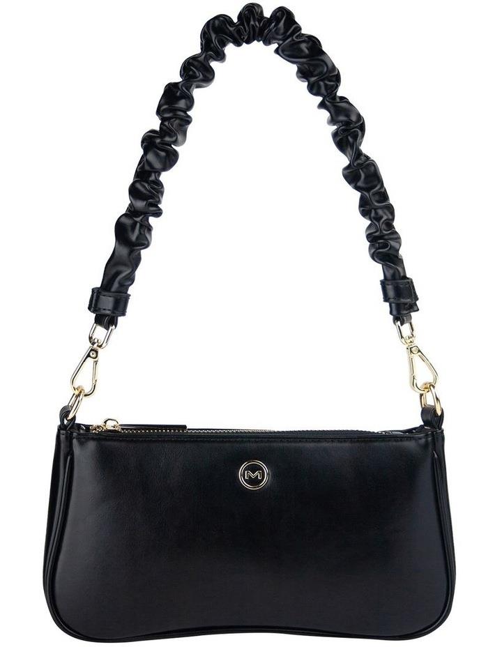 Mocha Carly Ruched Strap Shoulder Bag in Black/Lg Black One Size