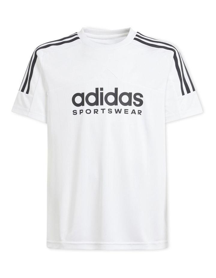 adidas Tiro 24/7 T-shirt in White/Black White 7-8