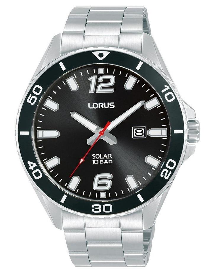 Lorus Sports Stainless Steel Case Watch in Silver & Black Silver