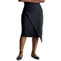 CALVIN KLEIN Stretch Jersey Midi Skirt in Black XS