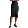 CALVIN KLEIN Stretch Jersey Midi Skirt in Black XS