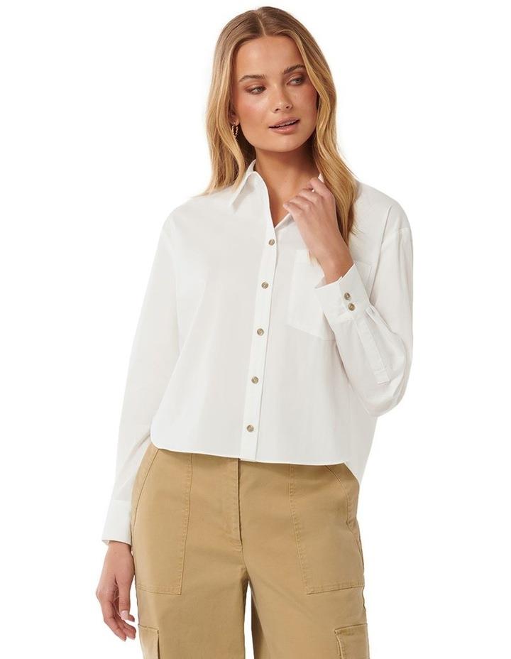 Forever New Chloe Cropped Shirt in White 14