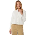 Forever New Chloe Cropped Shirt in White 16