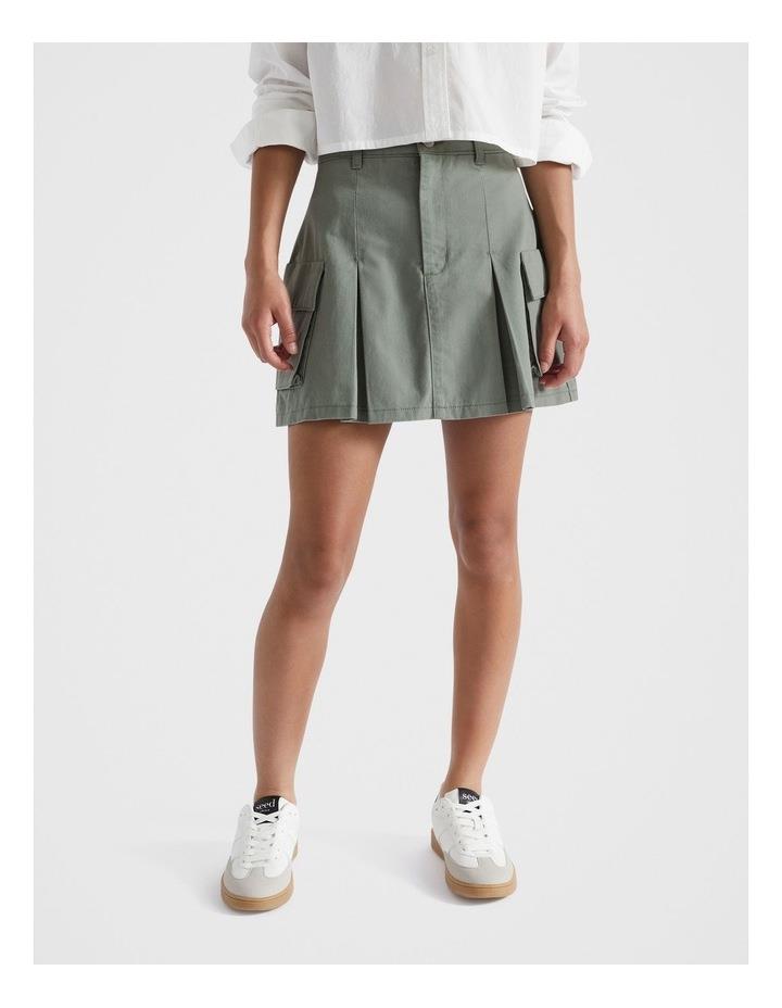 Seed Heritage Cargo Pleat Skirt in Olive 10