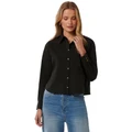 Forever New Chloe Cropped Shirt in Black 14