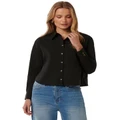 Forever New Chloe Cropped Shirt in Black 16