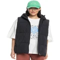 Roxy Bright Side Hooded Vest in Anthracite Black M