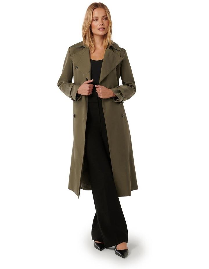 Forever New Payton Soft Trench Coat in Green Forest 12