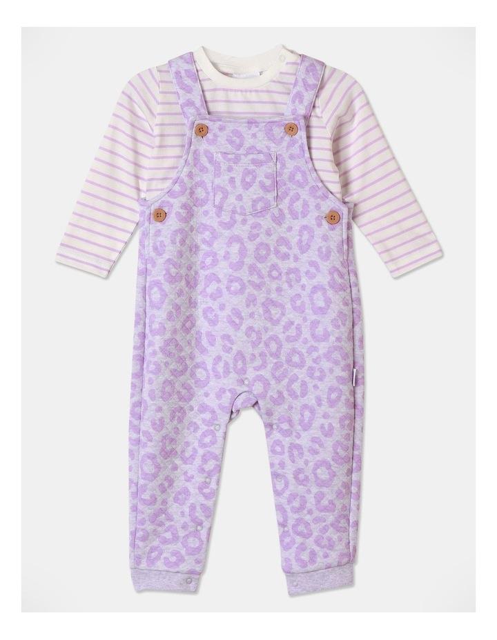 Sprout Quilted Overall And T-Shirt Set in Lavender 0