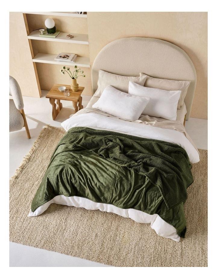 Linen House Sena Blanket 220x240cm in Olive Green King