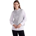 Marco Polo Cable Knit Vest in Winter White S