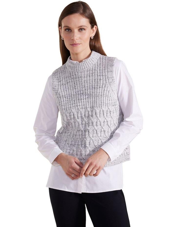 Marco Polo Cable Knit Vest in Winter White M