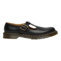 Dr Martens Polley T-bar Shoes in Black Smooth Black 3