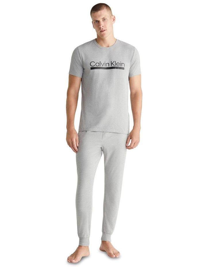 Calvin Klein Chill Tee and Jogger Sleep Set in Wolf Grey Heather Grey Marle S