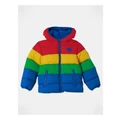 Milkshake Recycled Puffer Jacket with Hood in Rainbow 4