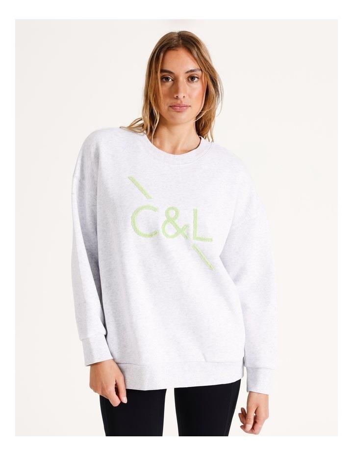Chloe & Lola Core Logo Sweater in Grey Marle Grey M