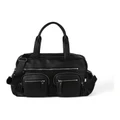 OiOi Carry All Vegan Leather Nappy Bag in Black Dimple Black