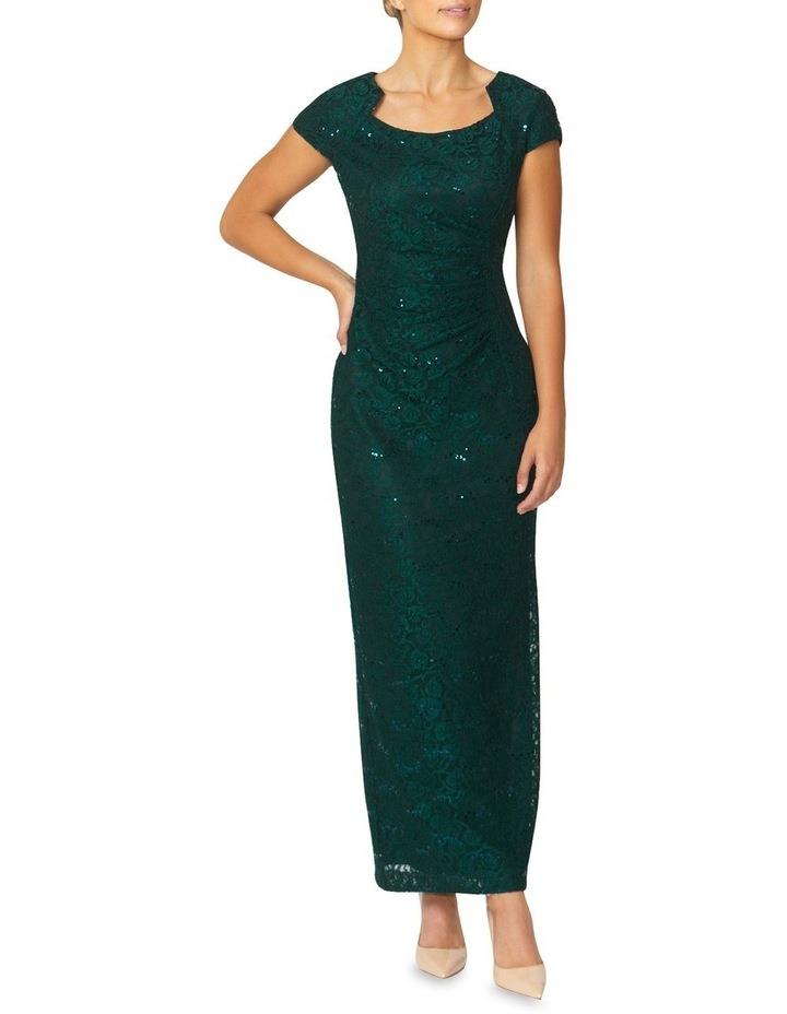 Anthea Crawford Helena Stretch Lace Gown in Forest Green Forest 18