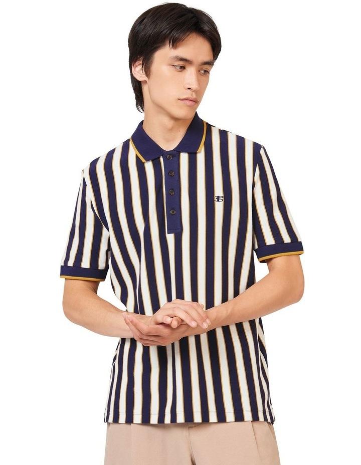 Ben Sherman Vertical Stripe Polo Shirt in Blue XL