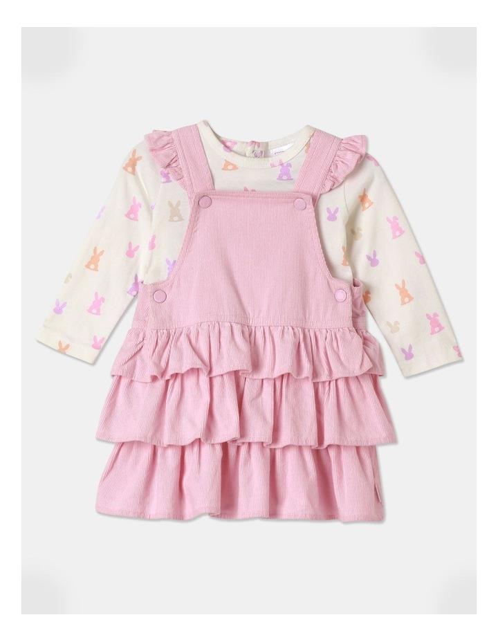 Sprout Cord Pinafore And Long Sleeve Tee Set in Baby Pink 0