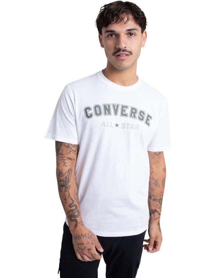 Converse M Varsity Graphic Short Sleeve Tee in White/Cyber Grey White L