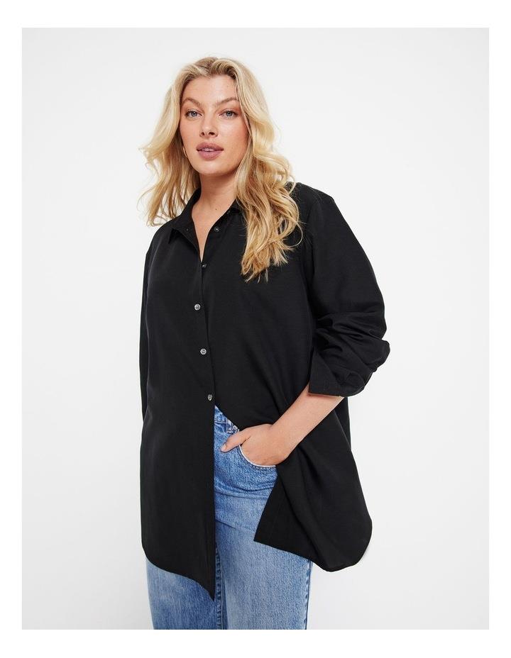 Commonry The Linen Blend Relaxed Shirt in Black 14