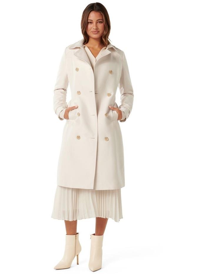 Forever New Bianca Long Trench Mac Coat in Cream 10