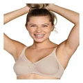 Naturana Wirefree Ribbed Pure Cotton Bra in Light Beige Natural 16A
