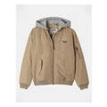 Bauhaus Woven Bomber Jacket With Hood in Tan 10