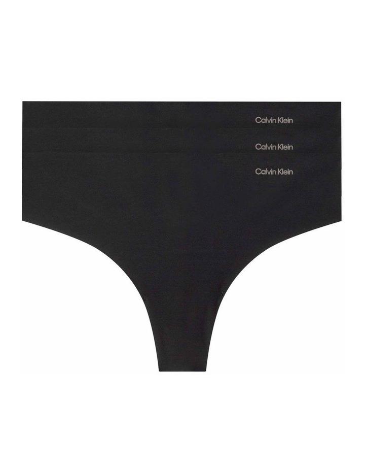 Calvin Klein Invisibles Micro Thong 3 Pack in Black XS