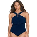 Magicsuit Square Cut Liza High Neck Shaping Swimsuit in Navy Blue 12
