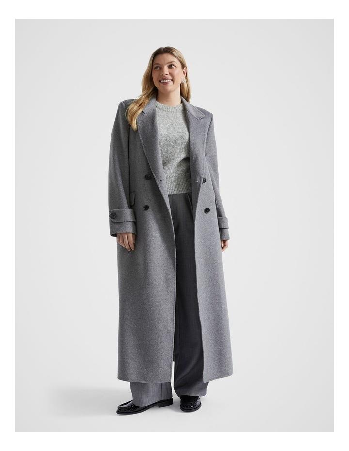 Seed Heritage Wool Trench Maxi Coat in Wolf Marle Grey 16