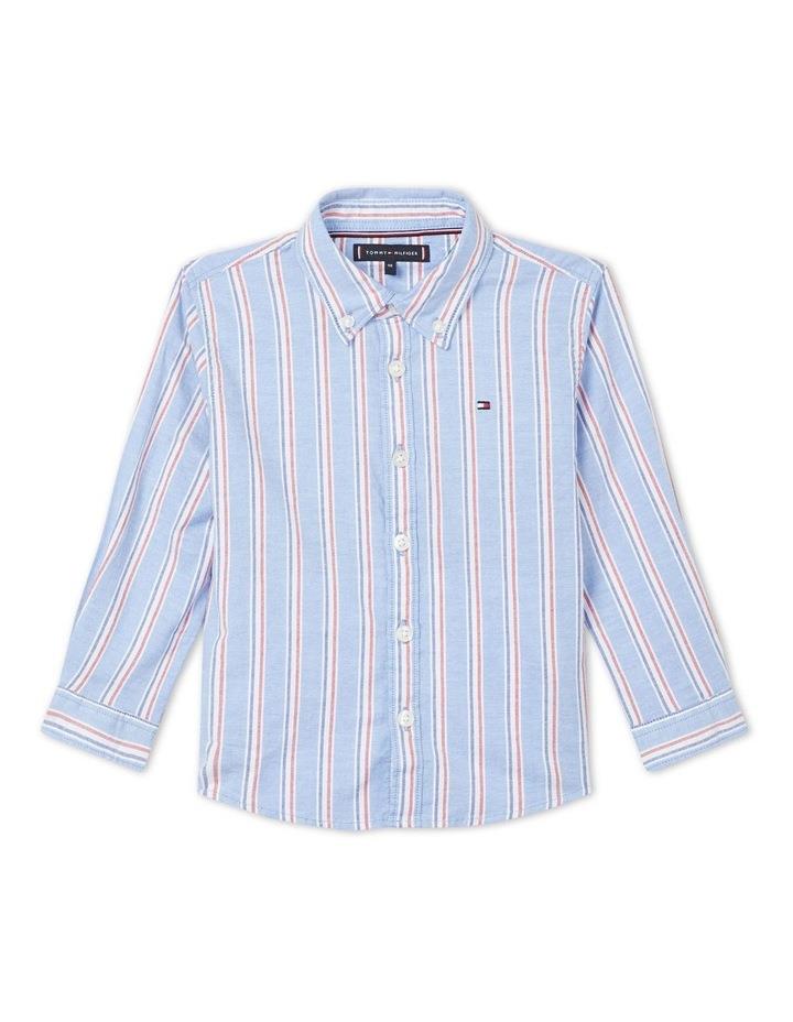 Tommy Hilfiger Essential Flex Ithaca Stripe Regular Shirt (8-16 Year) in Blue 8