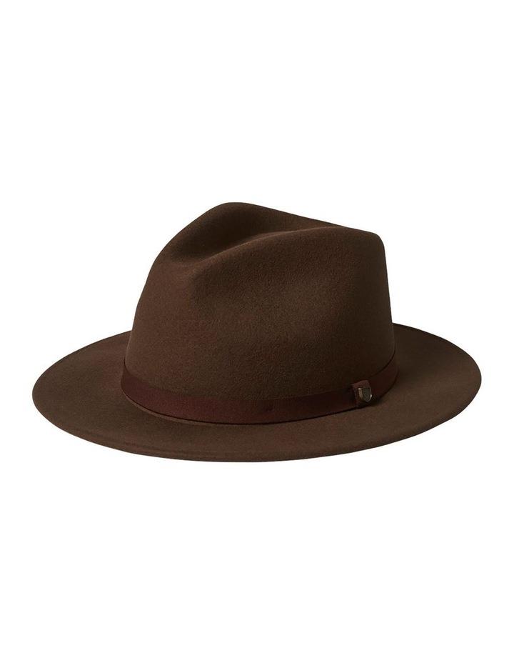 Brixton Messer Packable Fedora Hat in Dark Earth Dark Brown XL