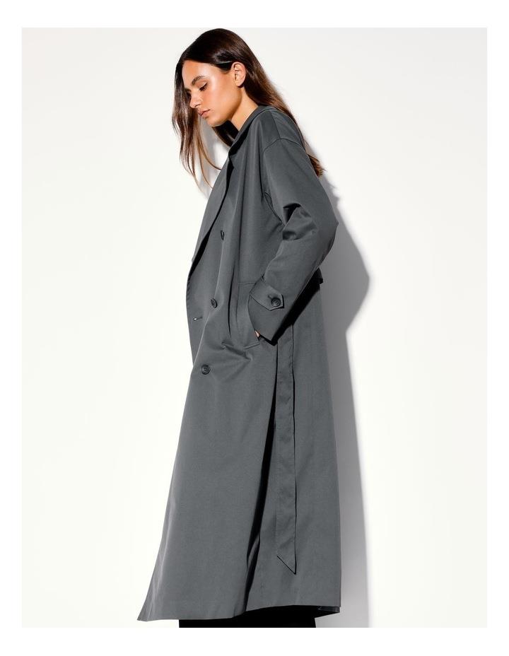 Miss Shop Recycled Blend Trench Coat in Steel Charcoal 6