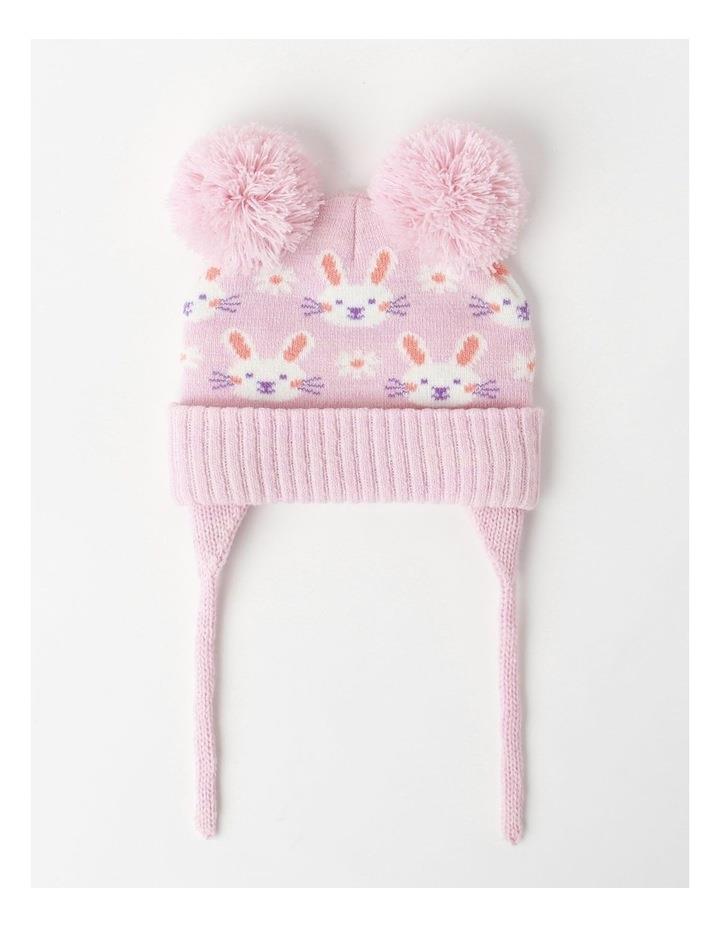 Sprout Bunny Flap Ear Beanie in Pink XXXS