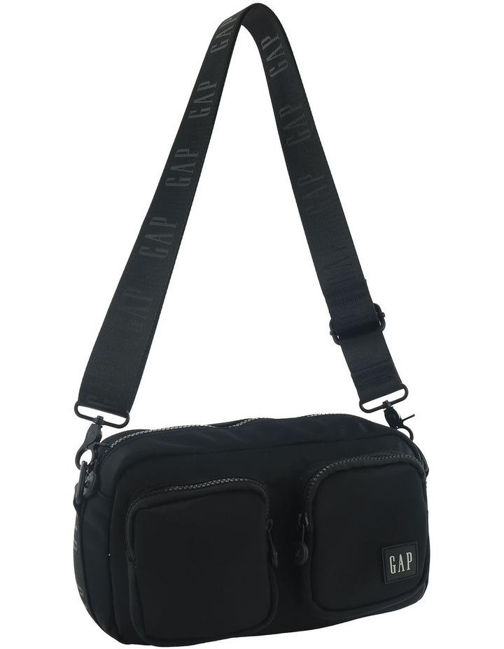 GAP Nylon Double Pocket Cross-Body Bag in Black