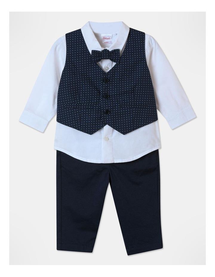 Sprout Shirt Vest Pant Set in Navy 000