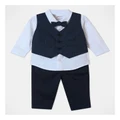 Sprout Shirt Vest Pant Set in Navy 0