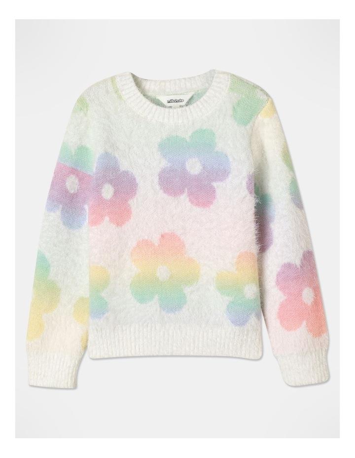 Milkshake Intarsia Daisy Knit Sweater in Rainbow 3