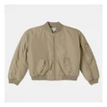 Tilii Woven Bomber Jacket in Tan 9
